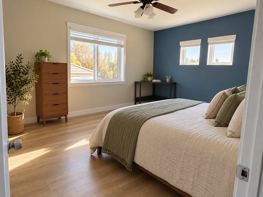 Bedroom 2 with full bed (will also have small desk)