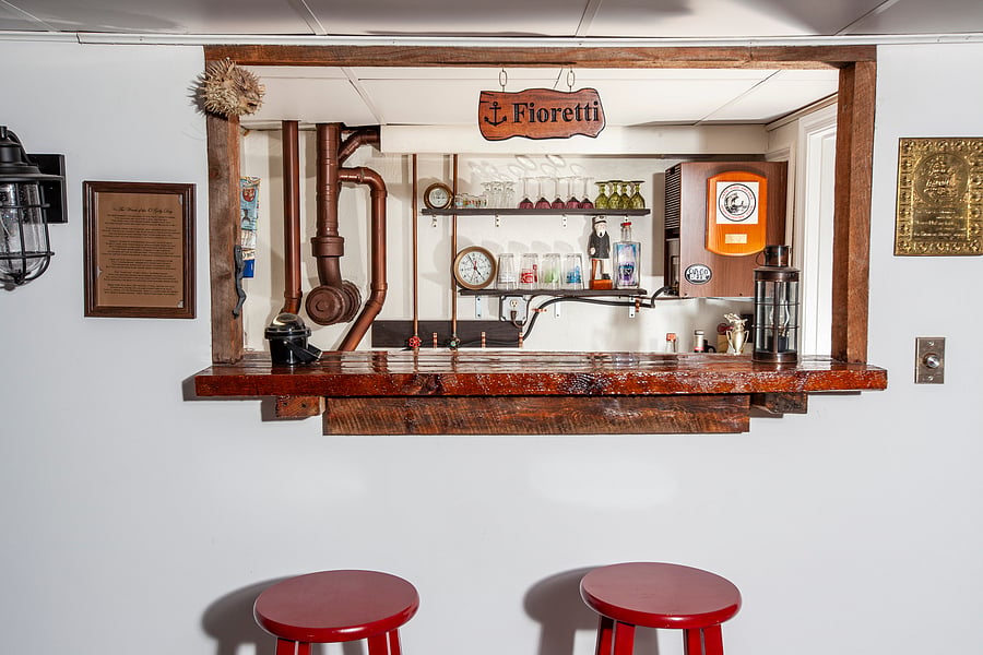 Custom made Bar in basement.