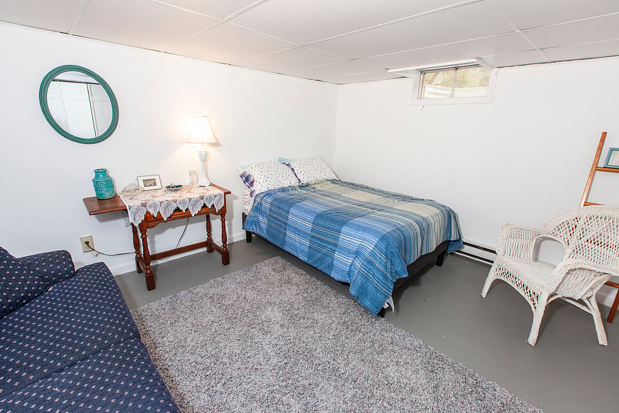 Third Bedroom in basement. Full bed and pullout couch.