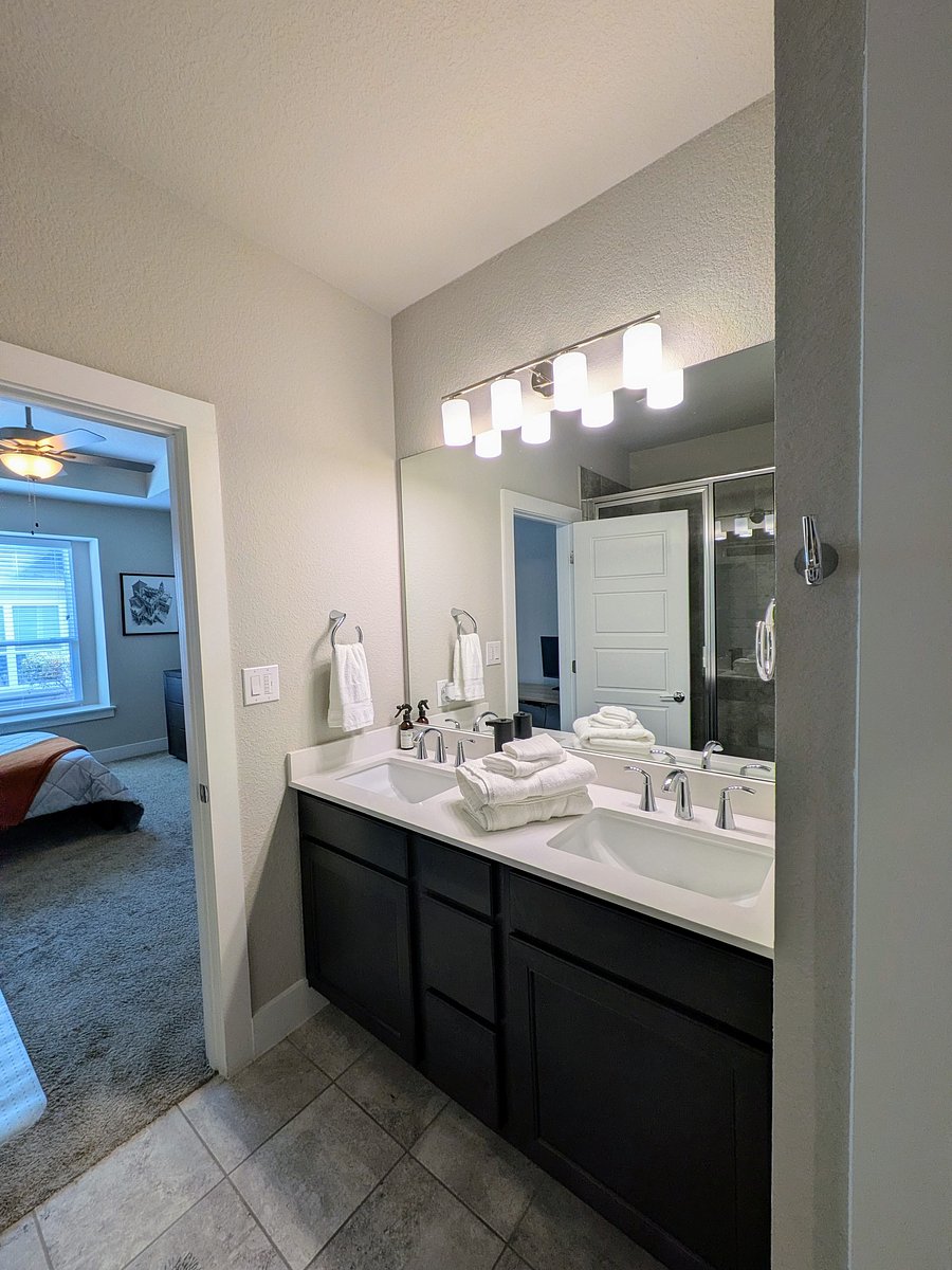 Primary bathroom with double sinks