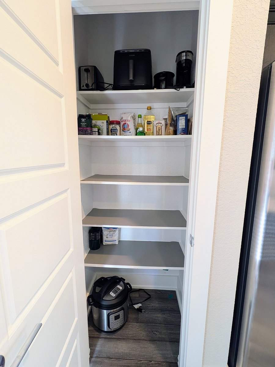 Spacious pantry stocked with basics to begin your stay