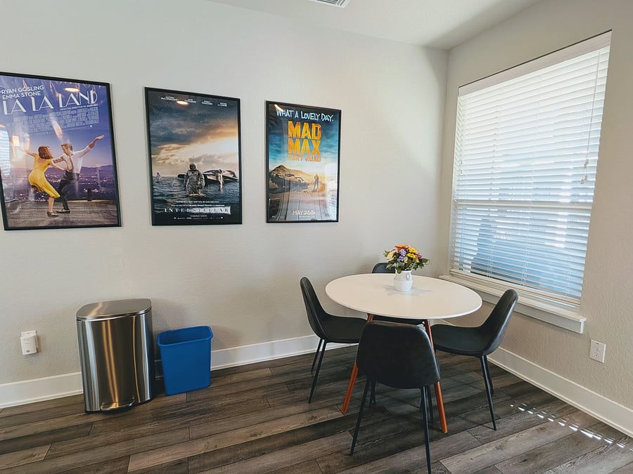 Dining table seats four