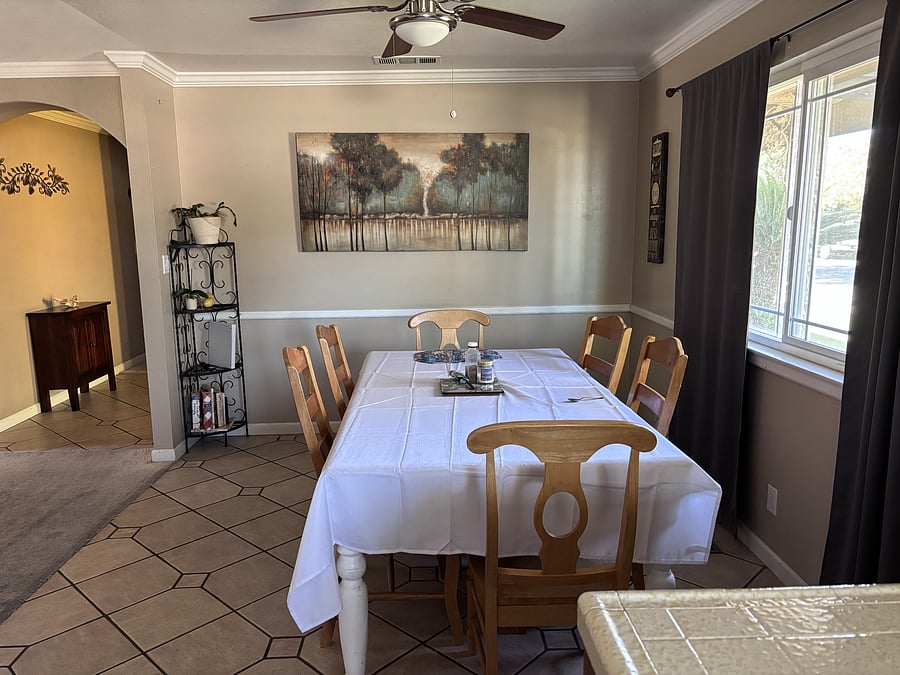 dining table with plenty of room for working or studying