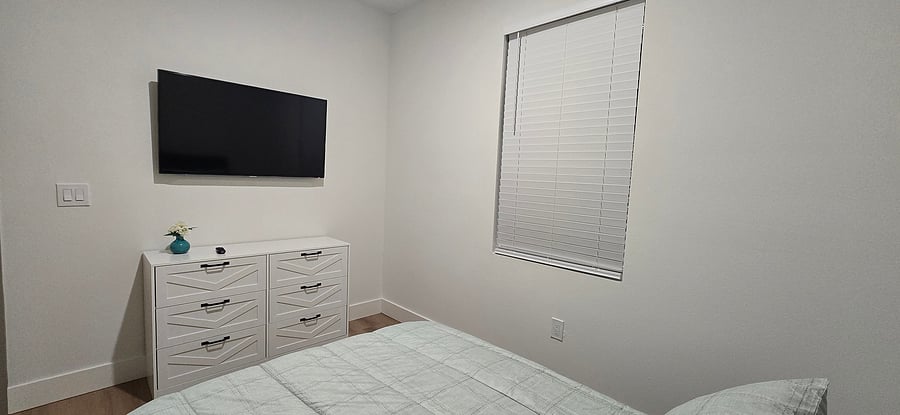 In-bedroom TV for relaxing and unwinding.