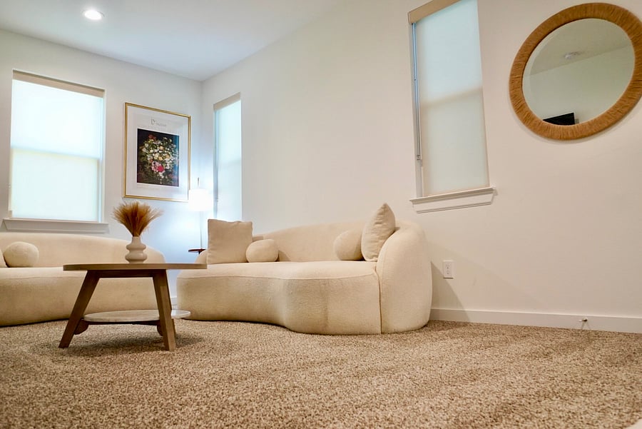 Cozy seating nook for coffee, a book, or downtime between shifts.