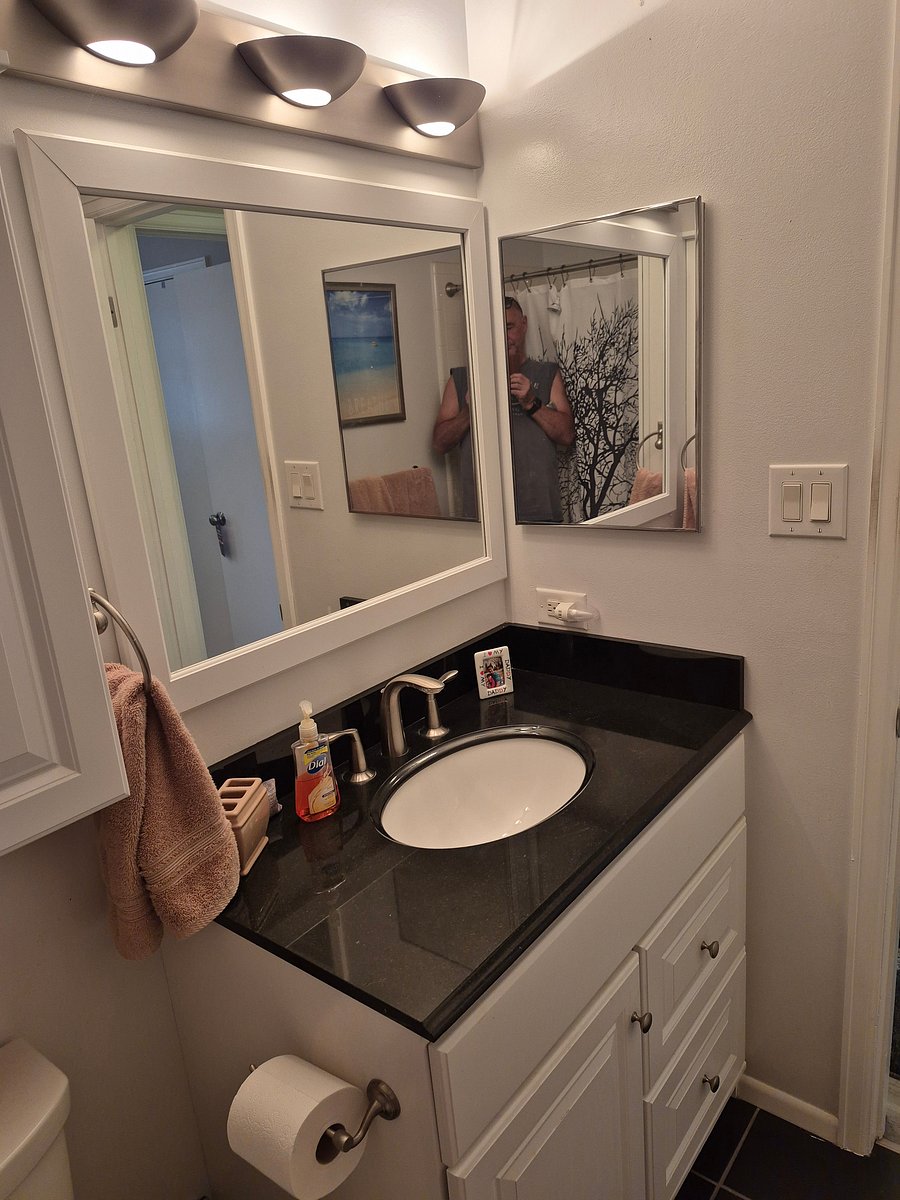 Marble bathroom sink.