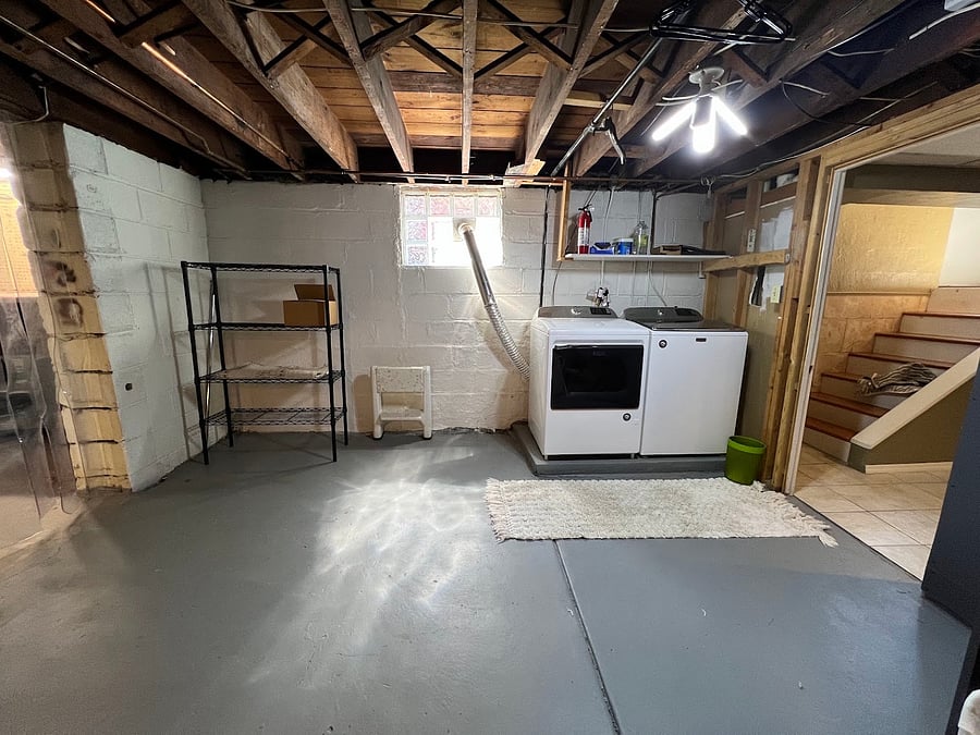 Washer and dryer are located in the basement.
