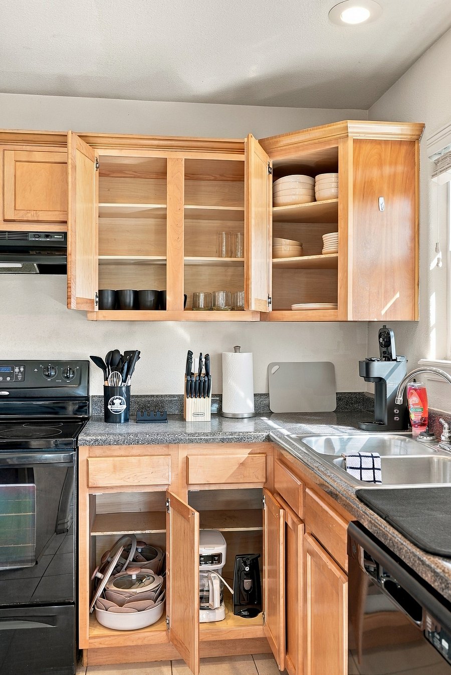 Kitchen essentials come with the rental.