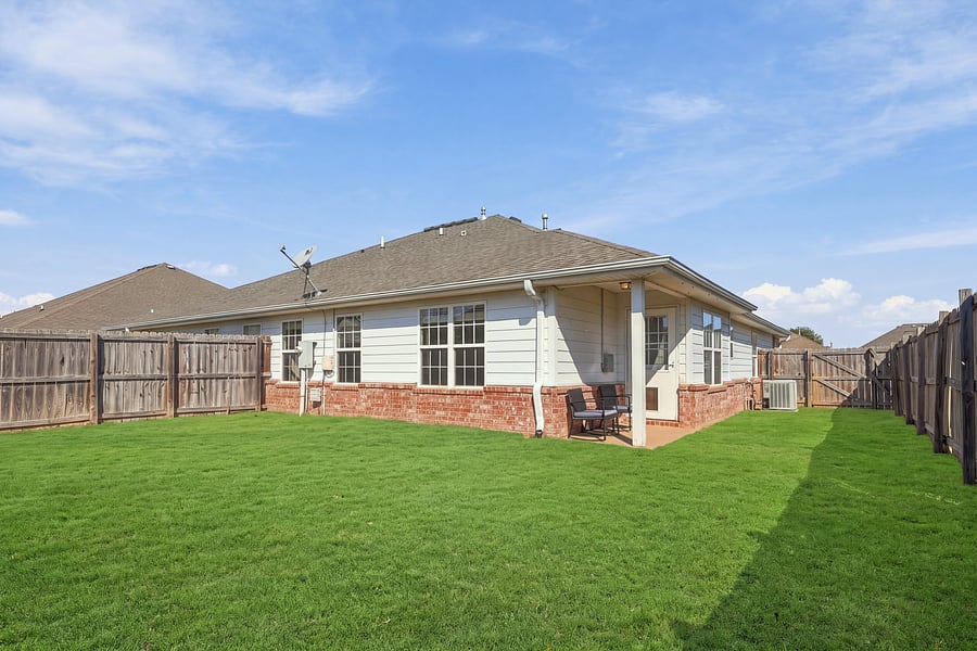 Large backyard with basic lawncare taken care of by owner.