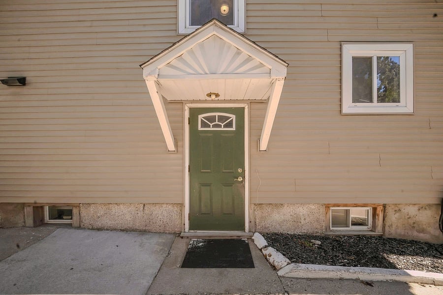 Side entrance serves as main entrance.