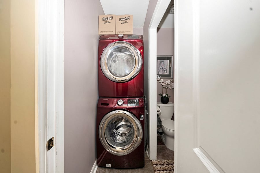 first floor half bath with laundry.