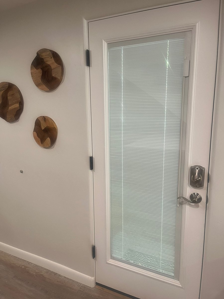 Built in privacy blinds.