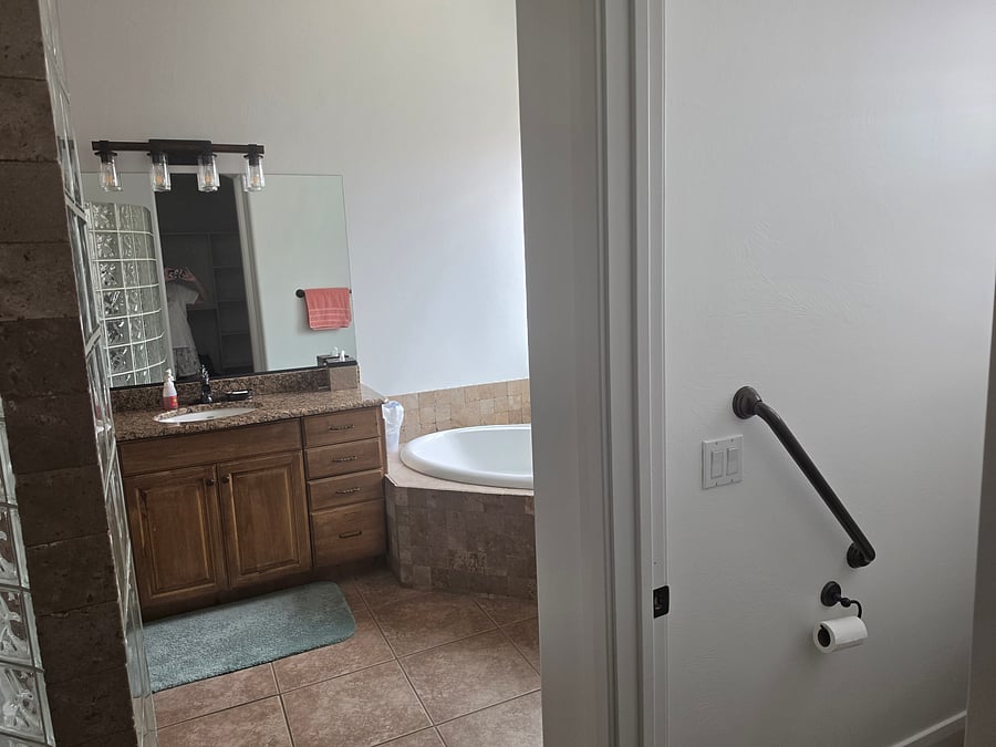 Bathroom from shower entrance 