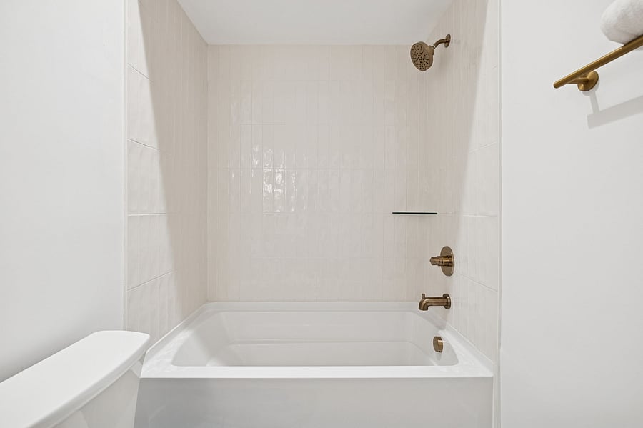 Bathtub and Shower in First Floor Bathroom