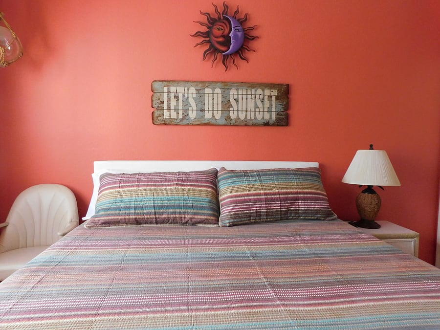 Primary bedroom with king and new memory foam mattress