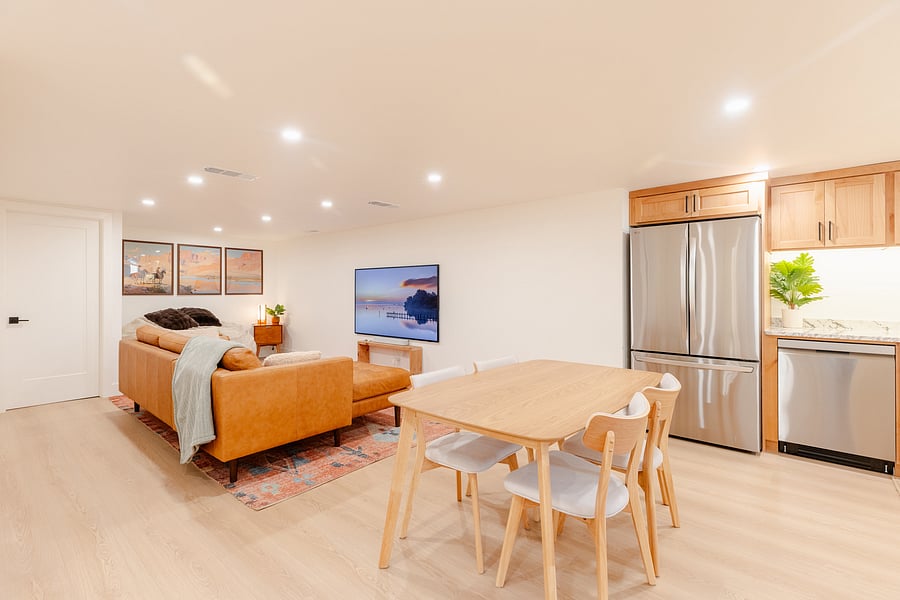Basement living & dining