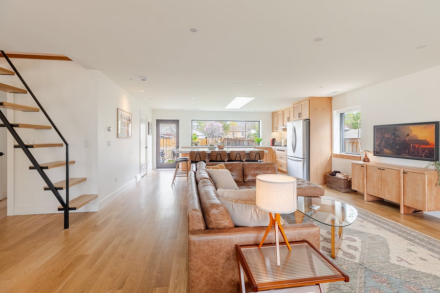 Upstairs living and loft stairs