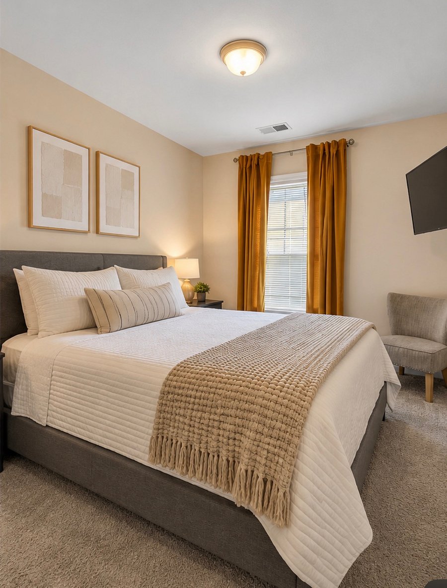 Bedroom 3 | Queen Bed | Sleeps 2 (Virtually Staged)