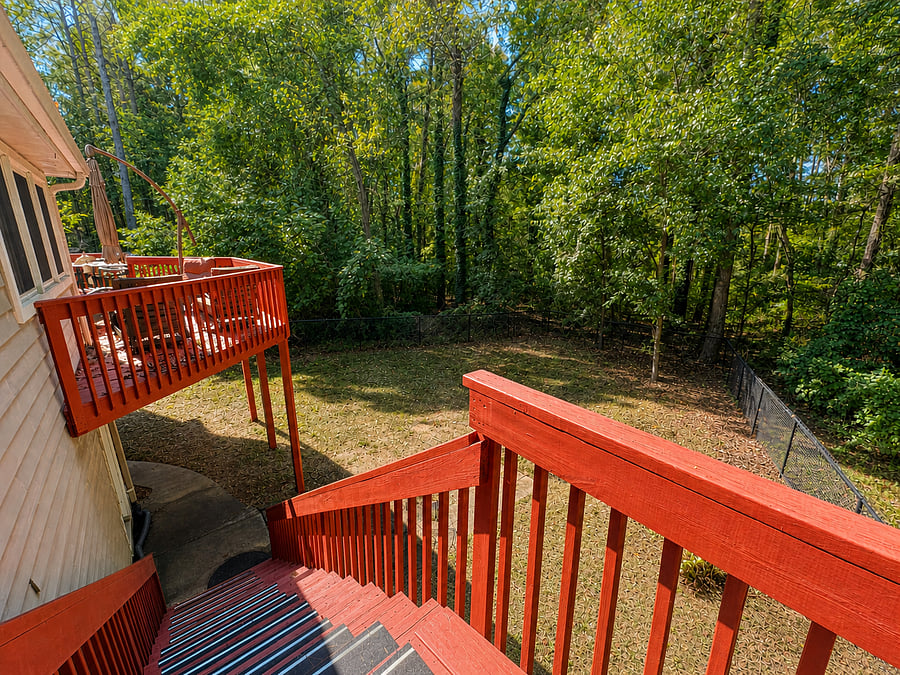Fenced backyard