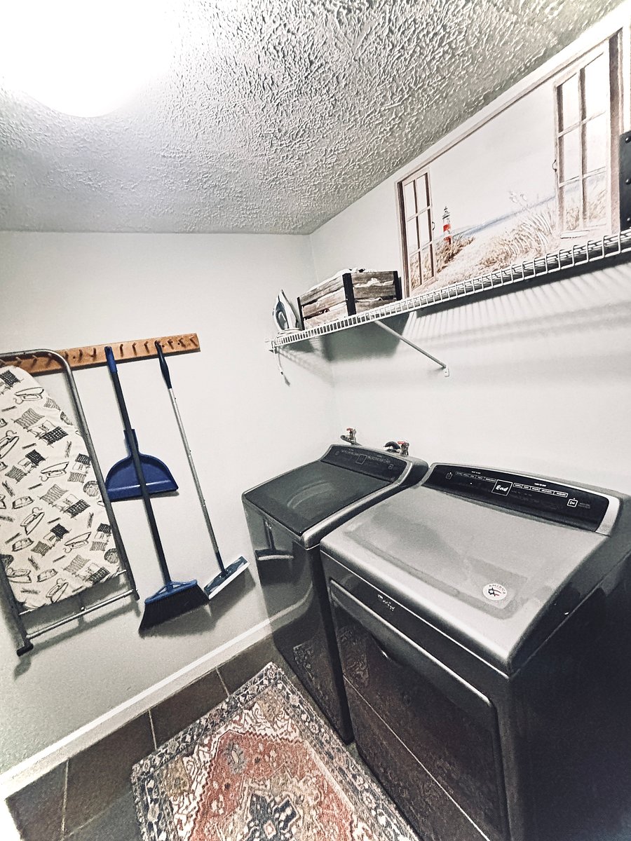 fully stocked laundry room