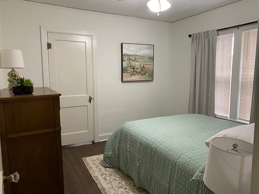 There is a secondary access to the office through this bedroom or it can be locked for privacy.