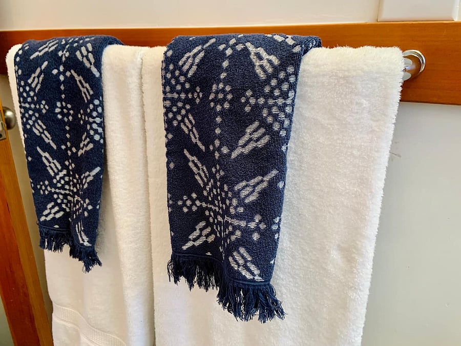 Our bathroom is stocked with shampoo, conditioner and body wash.
