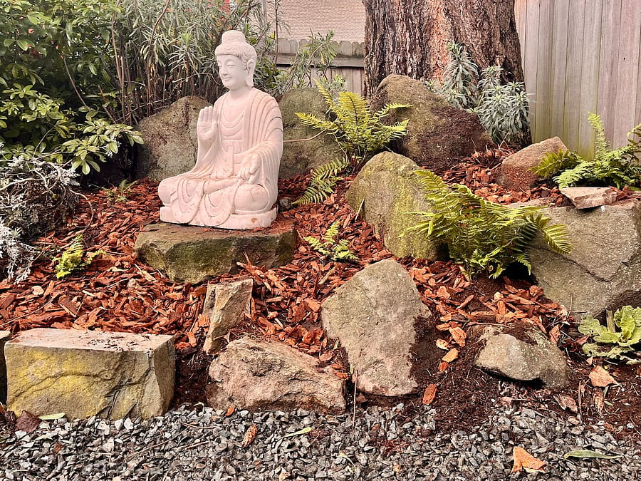 We recently replaced our grass with an environmentally friendly zen garden.