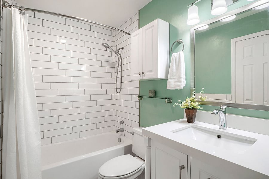 Full Bathroom  A clean, thoughtfully updated space with convenient access from both the primary bedroom and hallway.