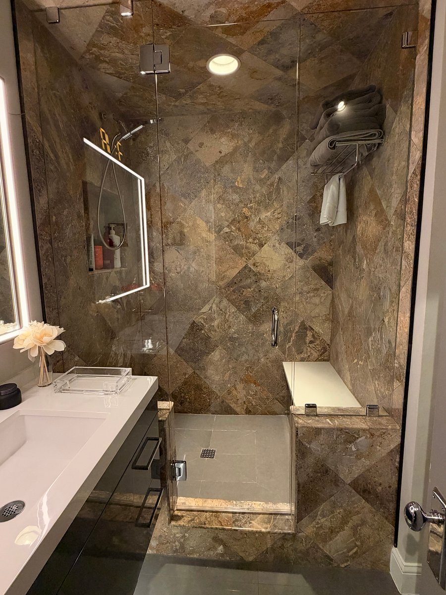 Your walk in shower with bench