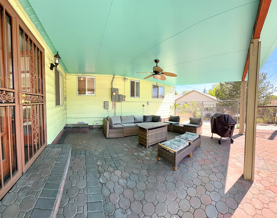 Backyard patio and BBQ