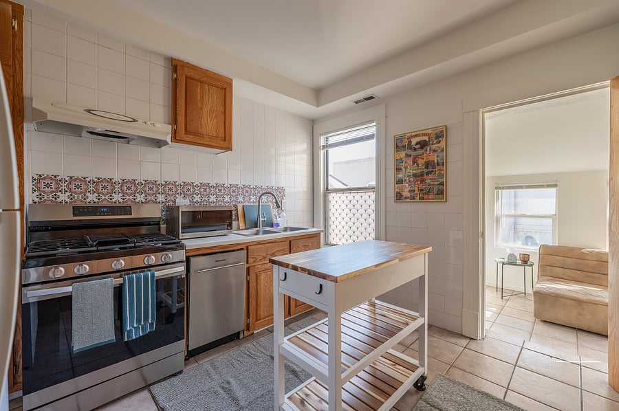 kitchen with island and lots of storage