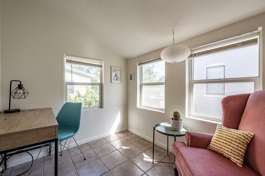 office/sunroom off the kitchen