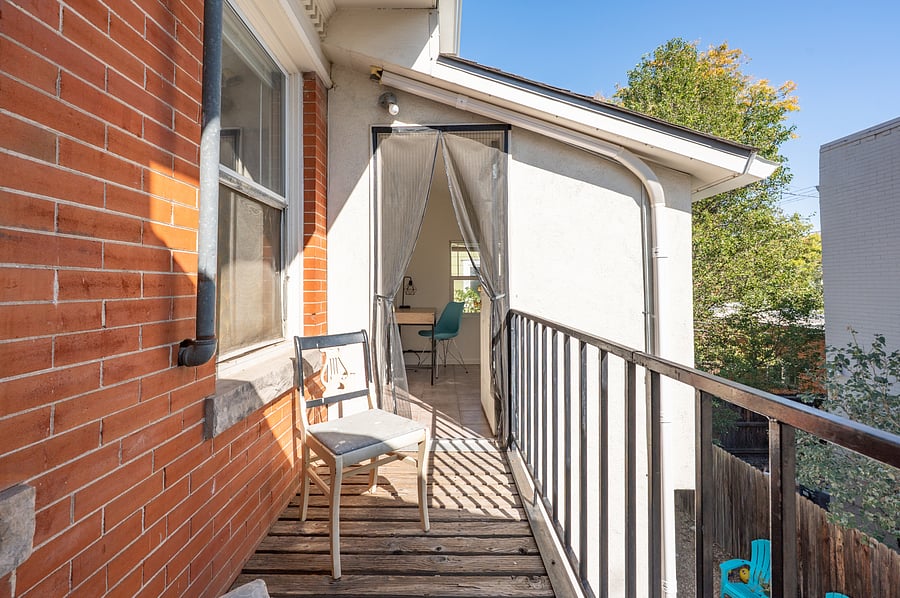 balcony shared with other upper unit