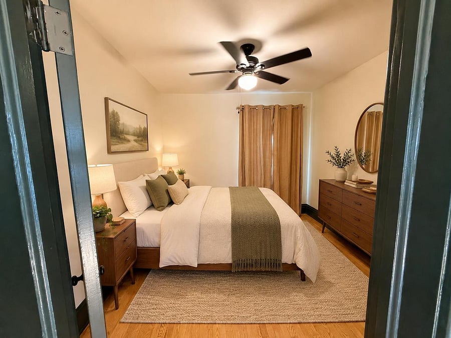 This is a staged picture, but what it will look like when furnished