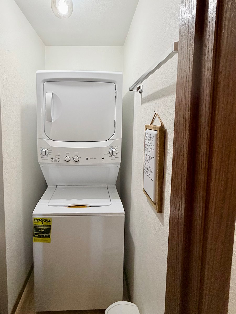     Convenient in-unit washer and dryer. No laundromat trips necessary!
