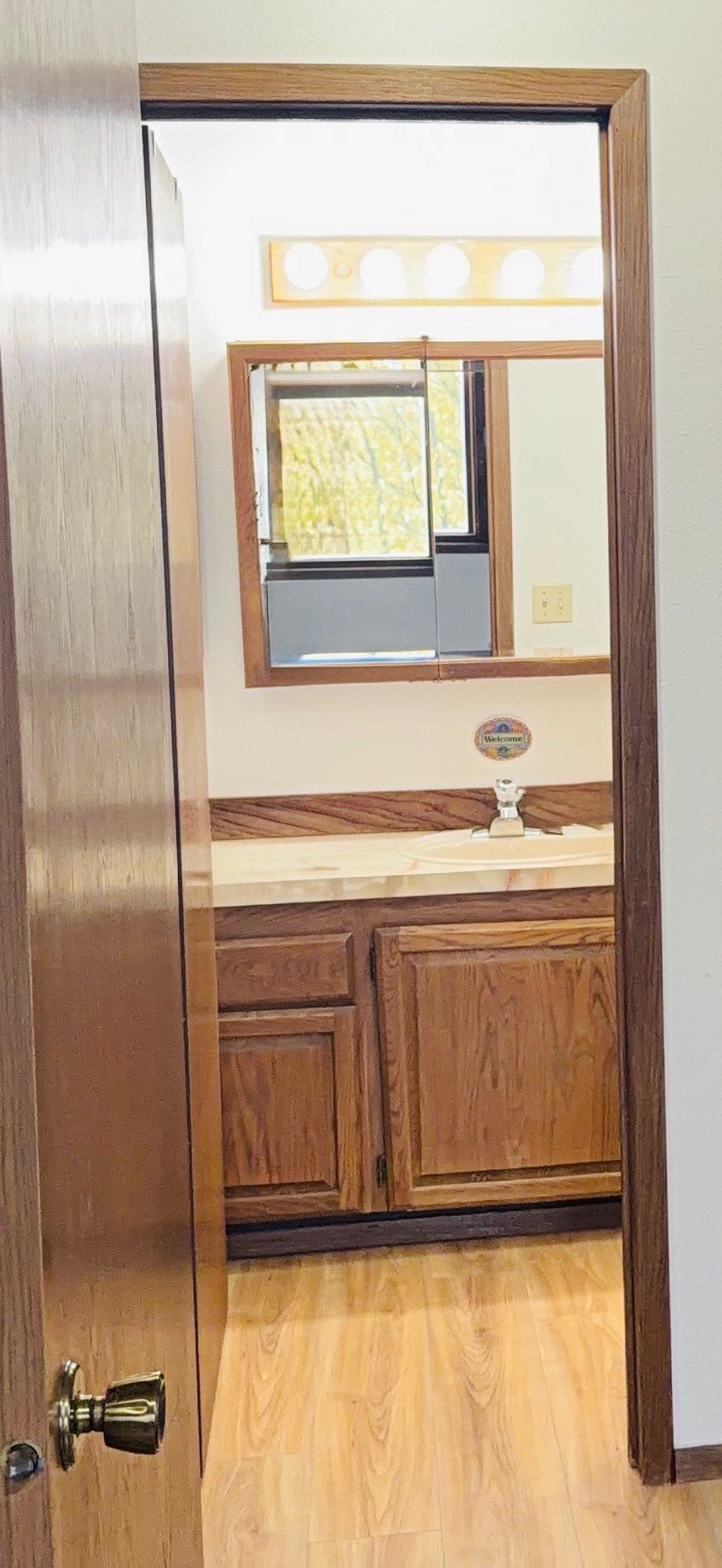 Full bathroom with bathtub and shower.