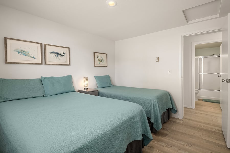 Bedroom 3, twin bed and double bed
