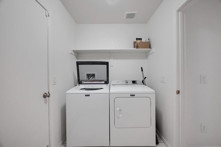 Convenient in-home washer and dryer, allowing guests to handle laundry on their own schedule without leaving the property.