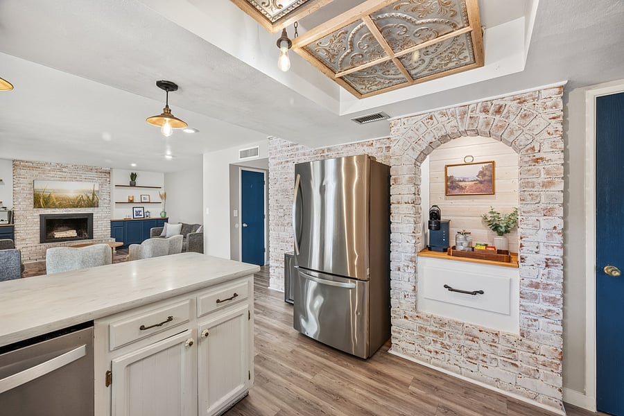 Well-equipped kitchen with generous counter space for preparing everyday meals throughout your stay.