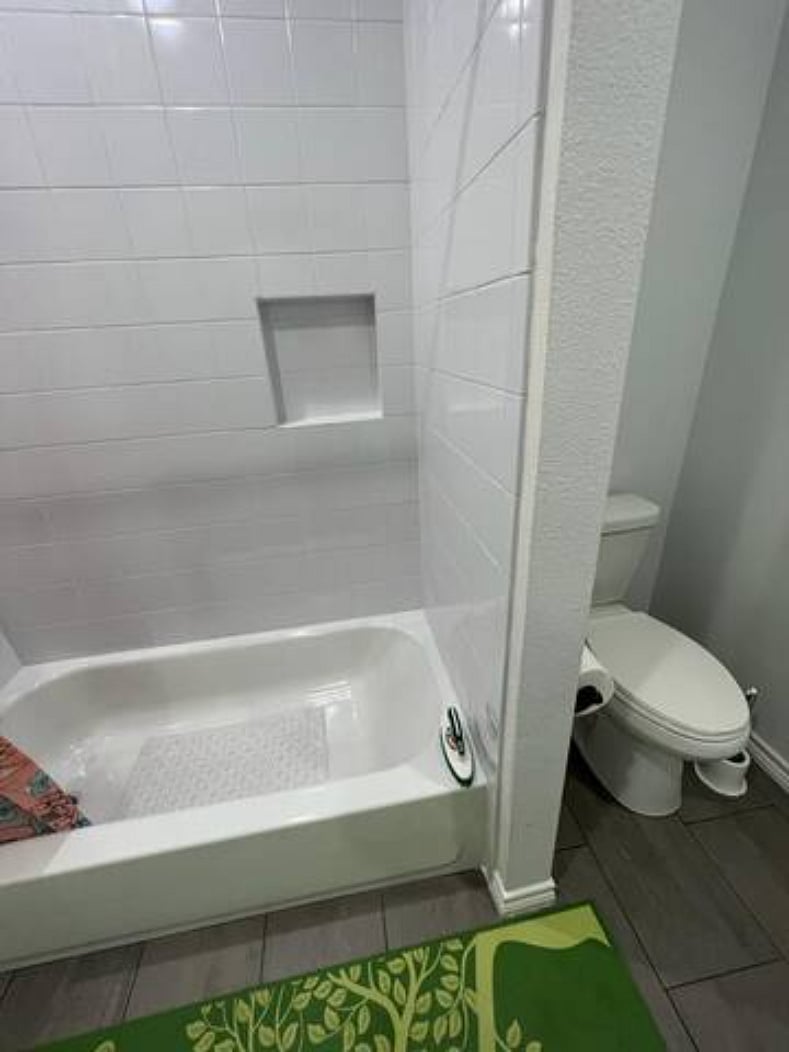 Bathroom overview - bath tub and toilet