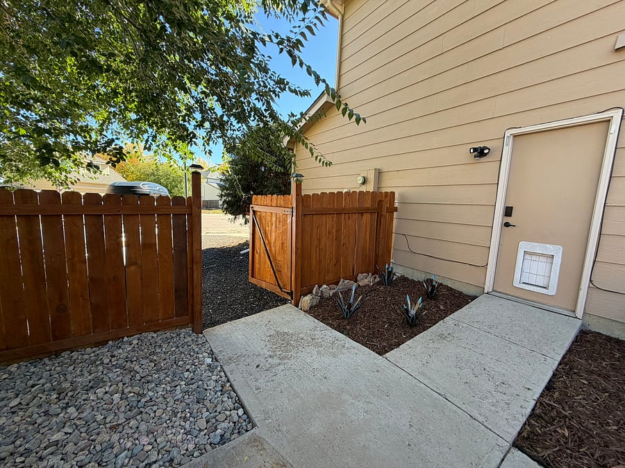 Your entry door, a side door into our garage, with easy keycode access for self check-in!