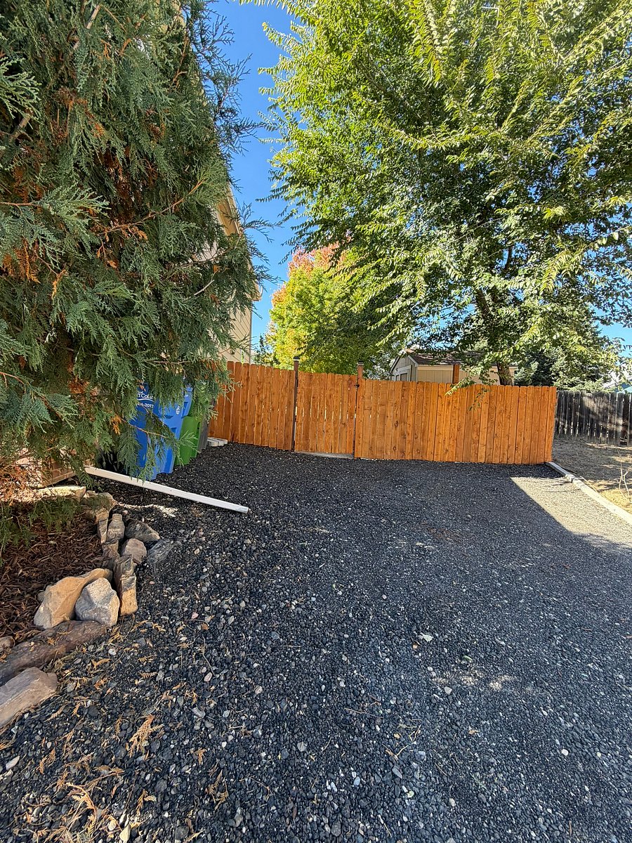 Your designated parking space and entrance. Solar lights on the gate and a motion-sensor light make coming and going safe and easy, no matter the time!