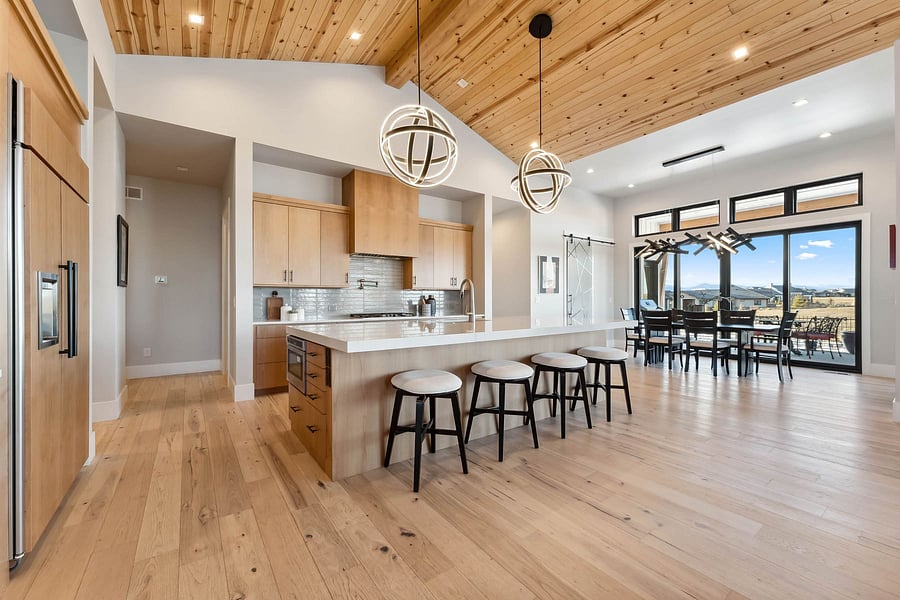 Kitchen, dining, bar.