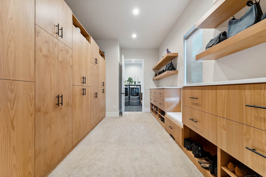 Primary closet leading to wash room.