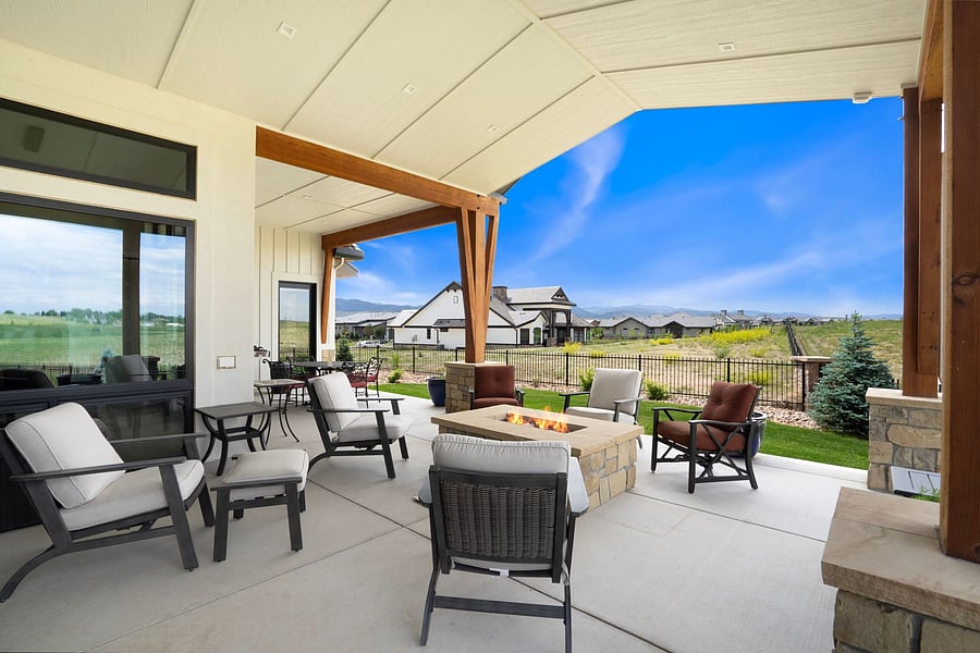 Backyard patio.