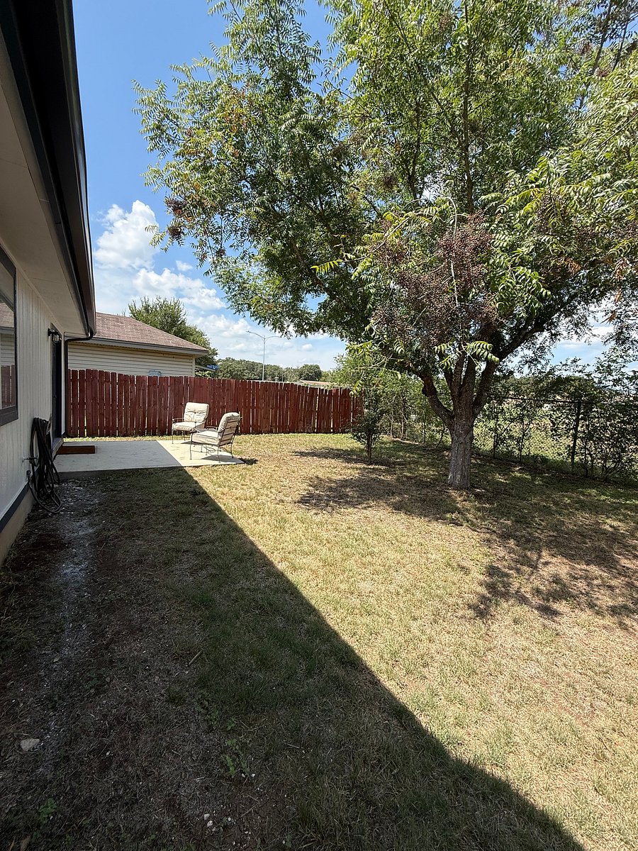 Fenced backyard
