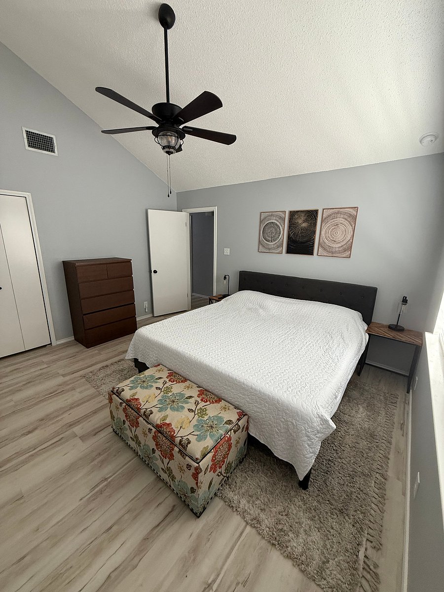 Master bedroom with king bed