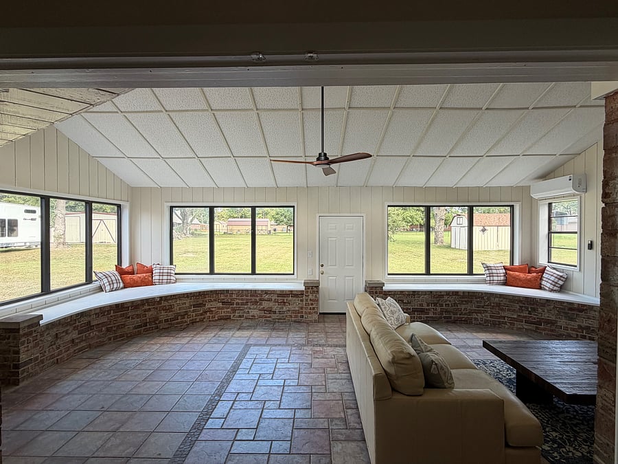 Sunroom.
Please not a baby grand piano will be delivered for this space on Friday.