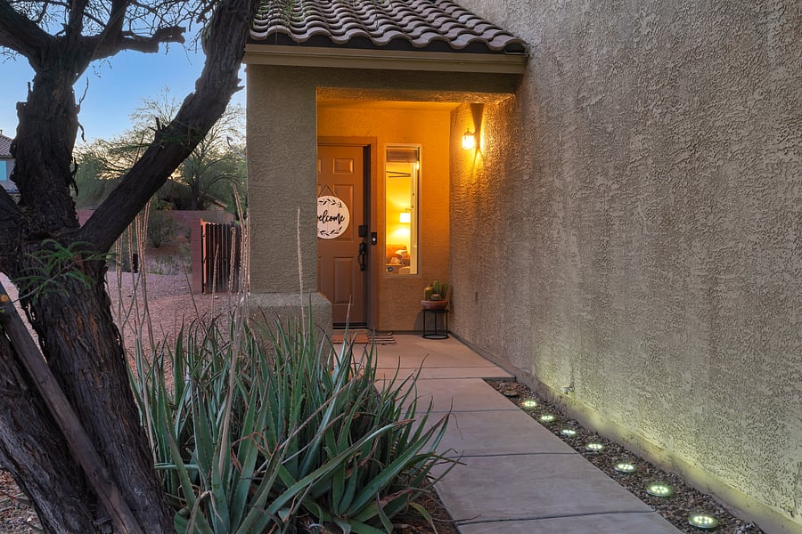 Private entry with keyless access and a welcoming glow to start your stay right.
