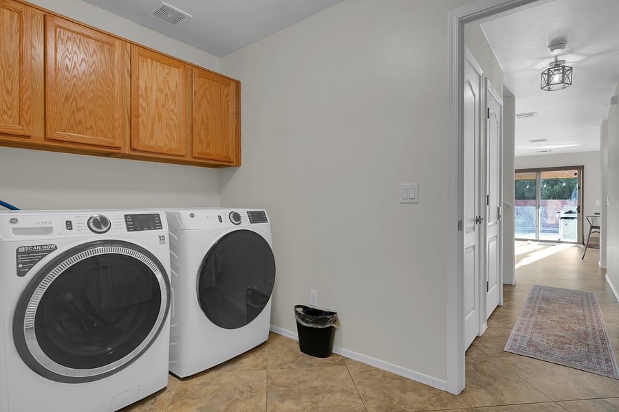 In-home washer and dryer-perfect for longer stays or family trips. Detergent, fabric softener, iron and ironing board provided.